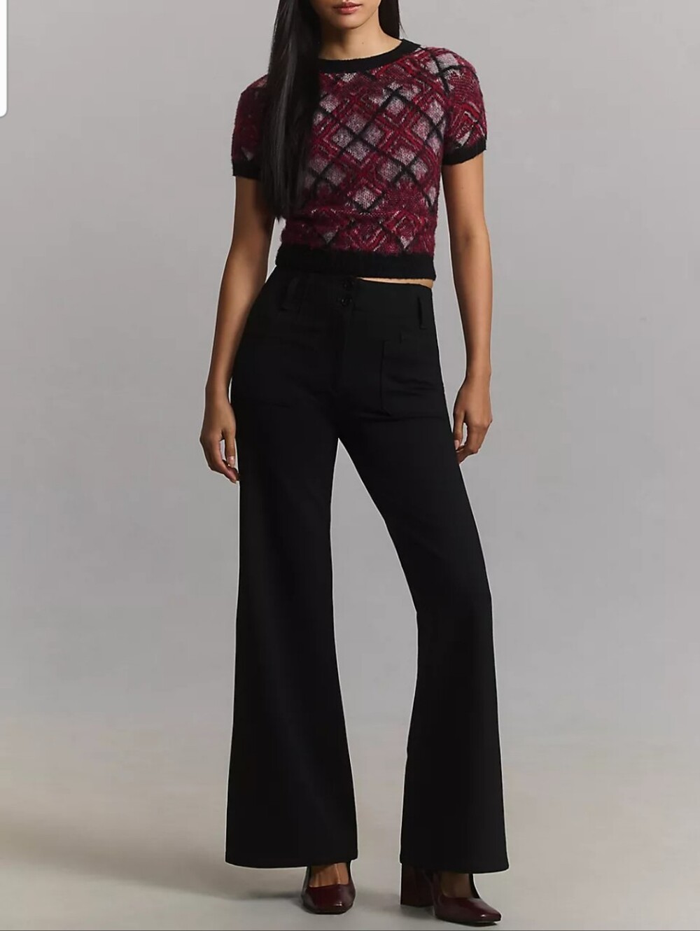 The Junie Jean High-Rise Wide-Leg Flare Pants by Maeve Anthropologie Black 26